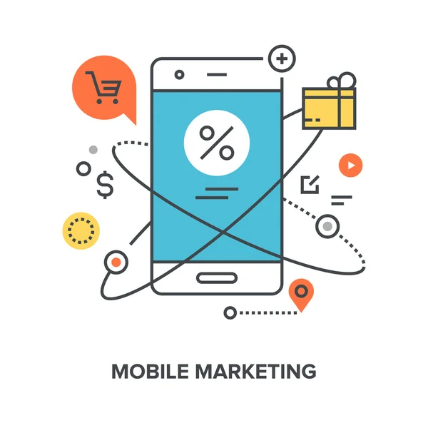 Concetto di Mobile Marketing — Vettoriale Stock