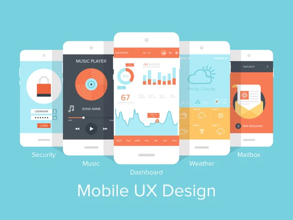 Mobilne ux. — Wektor stockowy