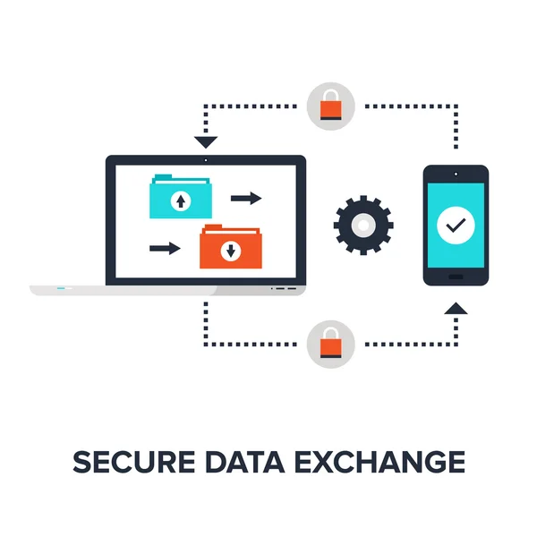 Secure data exchange — Stock Vector