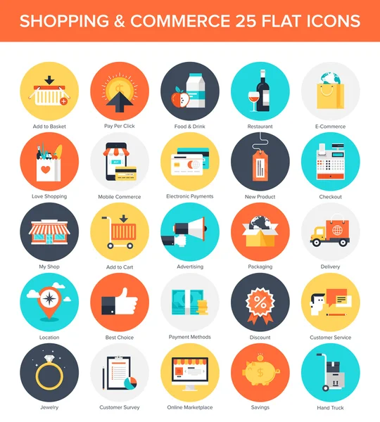 Iconos de compras — Vector de stock