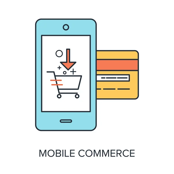 Mobile Commerce — Stock Vector