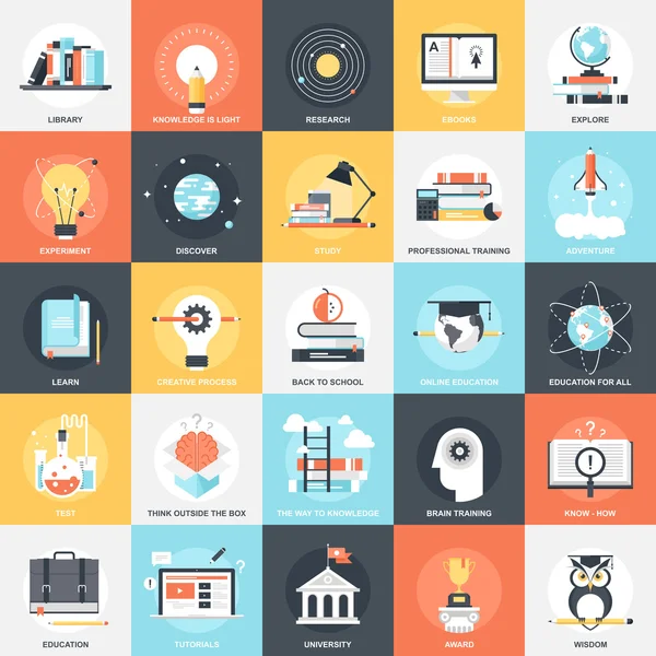 Iconos educativos — Vector de stock