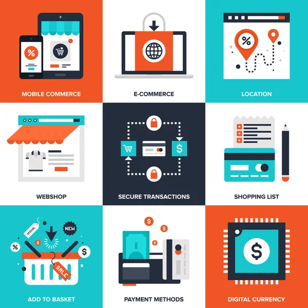 Comercio electrónico — Archivo Imágenes Vectoriales