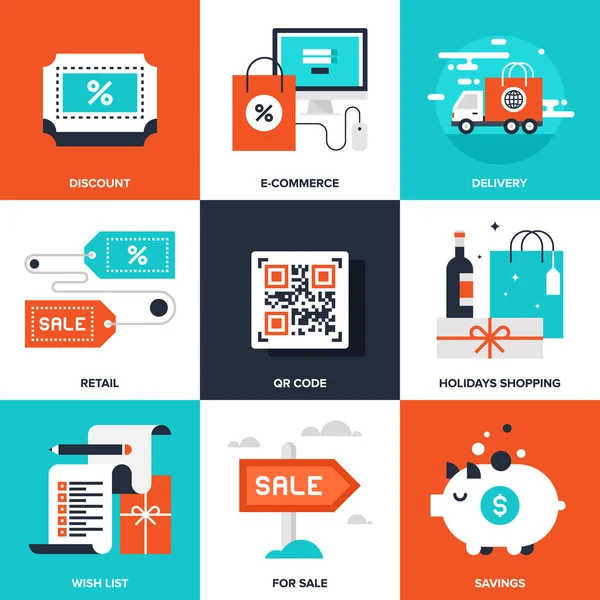 Shopping et commerce — Image vectorielle