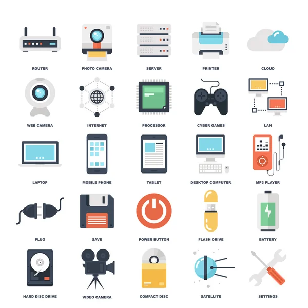 Technology icons — Stock Vector