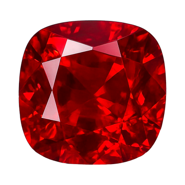 Kırmızı yakutun gerçekçi çizimi şeffaf arka planda izole edildi