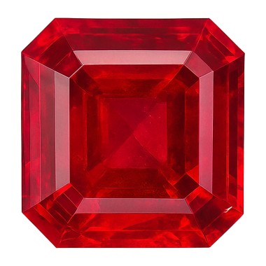 Kırmızı yakutun gerçekçi çizimi şeffaf arkaplanda izole edildi