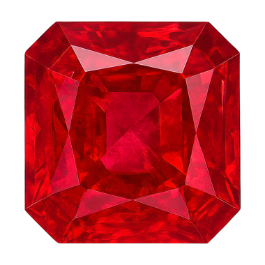 Kırmızı yakutun gerçekçi çizimi şeffaf arka planda izole edildi