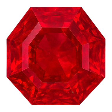 Kırmızı yakutun gerçekçi çizimi şeffaf arka planda izole edildi