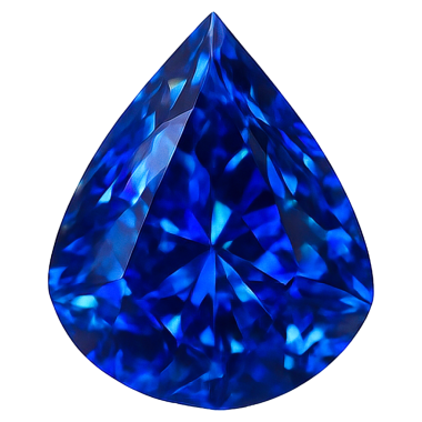 Mavi safirin gerçekçi çizimi şeffaf üzerinde izole edilmiş.