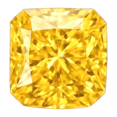 Trans üzerinde izole edilmiş süslü sarı elmasın gerçekçi çizimi