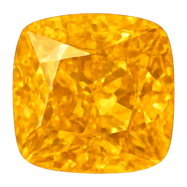 Şeffaf arkaplanda izole edilmiş süslü turuncu elmasın gerçekçi çizimi