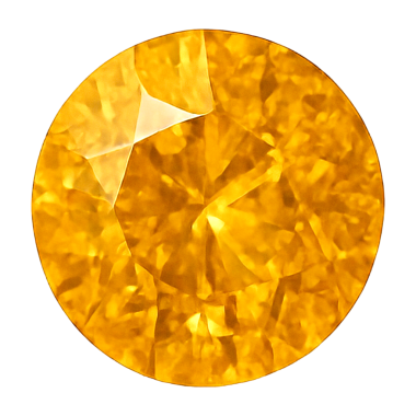 Şeffaf arkaplanda izole edilmiş süslü turuncu elmasın gerçekçi çizimi