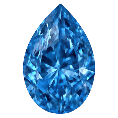 Şeffaf arkaplanda izole edilmiş süslü mavi elmasın gerçekçi çizimi