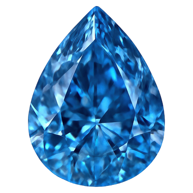 Şeffaf arkaplanda izole edilmiş süslü mavi elmasın gerçekçi çizimi