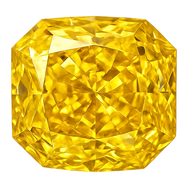 Trans üzerinde izole edilmiş süslü sarı elmasın gerçekçi çizimi