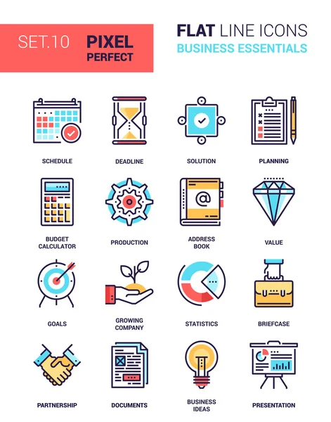Icone di Business Essentials — Vettoriale Stock
