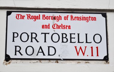 Londra sokak işareti - portobello yolu