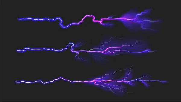 Κεραυνός Συλλογή Αστραπή Που Ηλεκτρικό Ρεύμα Επίδραση Διάνυσμα Φόντο — Διανυσματικό Αρχείο