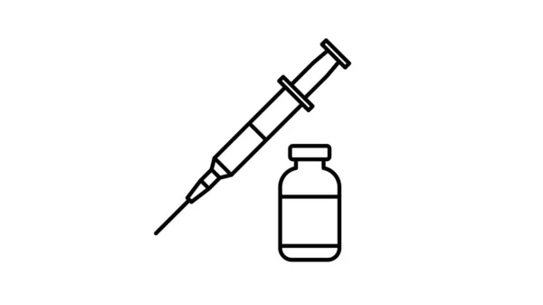 Impfflasche Und Spritze Symbol Flachen Vektor Hintergrund — Stockvektor