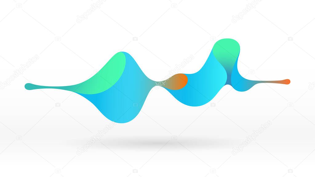 Motion sound wave liquid shape abstract vector background