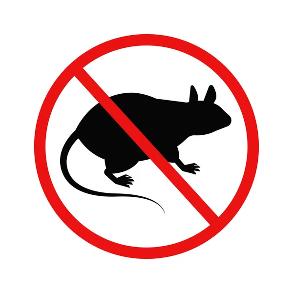 Ratón Rata Advertencia Silueta Signo Logotipo — Vector de stock