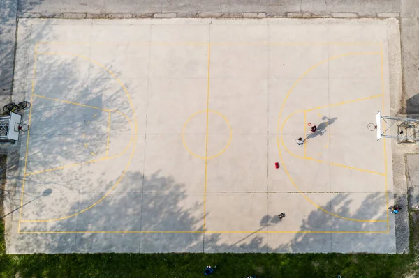 Vista Aérea Del Campo Baloncesto — Foto de Stock