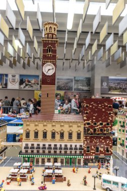 VERONA, İtalya, 14 Ekim 2018: Lego Tuğla Festivali Sant ambroggio di Valpolicella, Lego Şehri