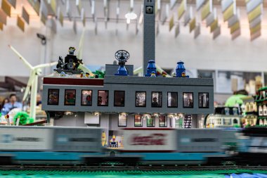 VERONA, İtalya, 14 Ekim 2018: Lego Tuğla Festivali Sant ambroggio di Valpolicella, Lego Şehri