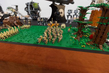 VERONA, İtalya, 14 Ekim 2018: Lego Tuğla Festivali Sant ambroggio di Valpolicella, Lego Şehri