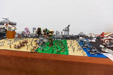 VERONA, İtalya, 14 Ekim 2018: Lego Tuğla Festivali Sant ambroggio di Valpolicella, Lego Şehri