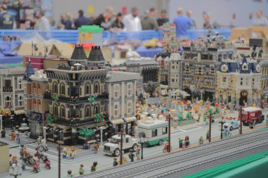 VERONA, İtalya, 14 Ekim 2018: Sant ambroggio di Valpolicella 'da Lego Tuğla Festivali