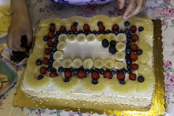 Gâteau Aux Fruits Passe Temps Loisirs — Photo