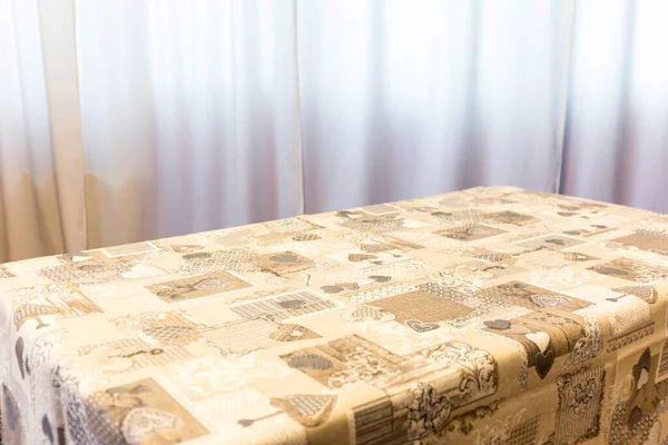 table-cloth on a rectangular table