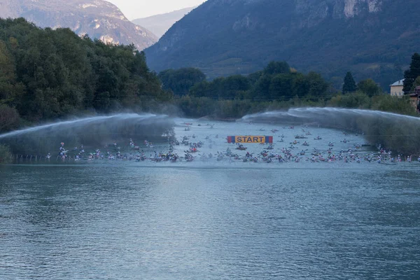 Borghetto Trento Oktober 2018 Adigemarathon Kanu Rafting Marathon — Stockfoto