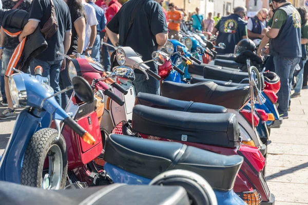Pescantina Verona Itália Junho 2019 Encontro Nacional Motocicleta Vespa Scooters — Fotografia de Stock