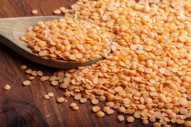 Mercimek yakın görünüm, baklagiller konsepti 