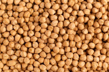 Çiğ nohut arkaplanı yakın plan üst görüntü, doku besin arkaplanı