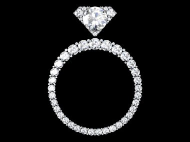 Elmas alyans (yüksek çözünürlükte 3d görüntü