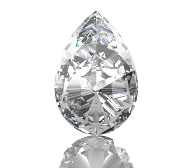 beyaz zemin üzerinde elmas mücevher. yüksek kaliteli 3d render