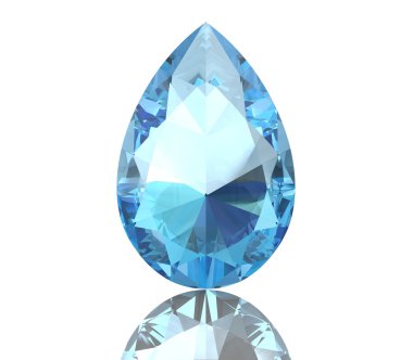 Aquamarine beyaz arka planda (yüksek çözünürlükte 3d görüntü)