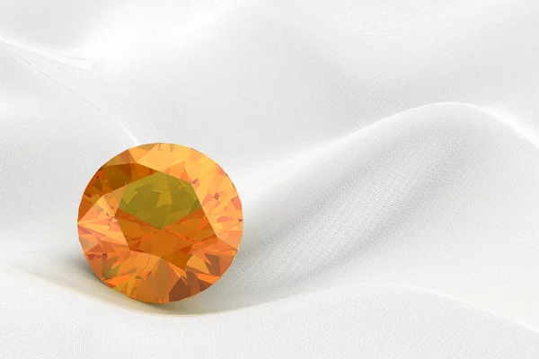 yellow sapphire on white background (high resolution 3D image)