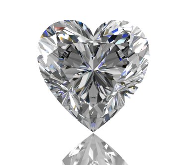 beyaz zemin üzerinde elmas mücevher. yüksek kaliteli 3d render