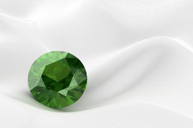 Peridot gem beyaz arka planda (yüksek çözünürlükte 3d görüntü)