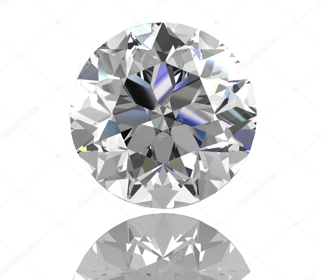 diamond jewel on white background. High quality 3d render