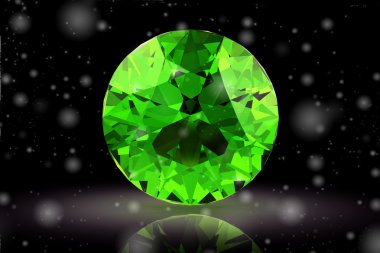 Peridot gem beyaz arka planda (yüksek çözünürlükte 3d görüntü)