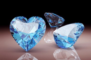 Aquamarine beyaz arka planda (yüksek çözünürlükte 3d görüntü)