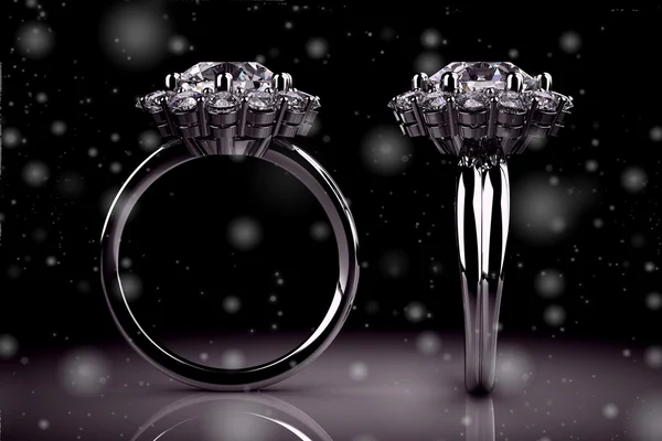 El anillo de boda de belleza (imagen 3D de alta resolución ) — Foto de Stock