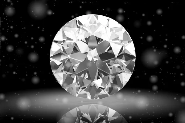 Diamant op zwarte achtergrond. Hoge kwaliteit 3d render — Stockfoto