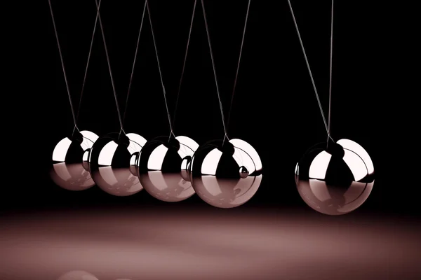 Balancing balls Newton's cradle (high resolution 3D image) — Stock Photo, Image